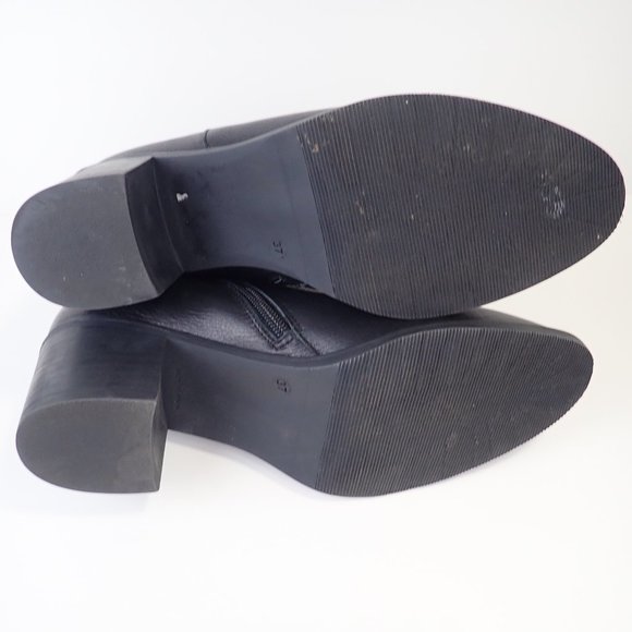 Avellini Leather Ankle Boot Booties Women's Size 37 Chunky Heeled - Picture 6 of 10